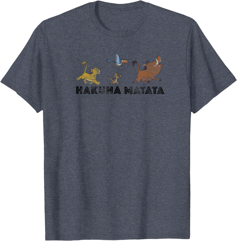 Disney - : Lion King Hakuna Matata Simba Timone Pumbaa T-Shirt - Heather Blue