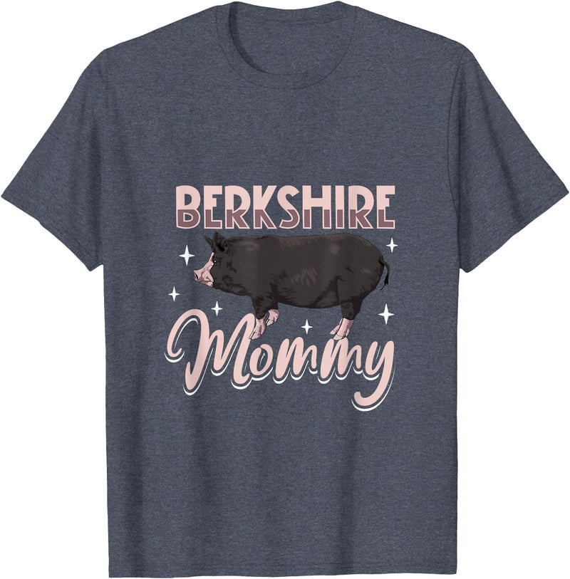 Creative Berkshire Pig designs Berkshire Pig Mommy T-Shirt - Heather Blue