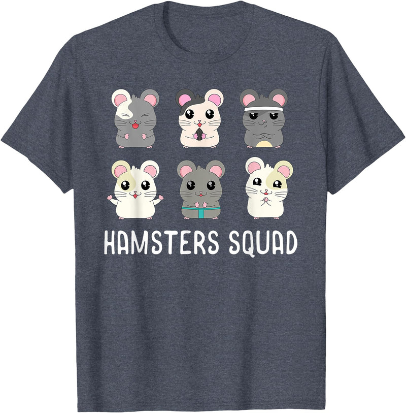 Funny Hamster Shirt Hamsters Squad Girls Boys Hamster Lover T-Shirt - Heather Blue