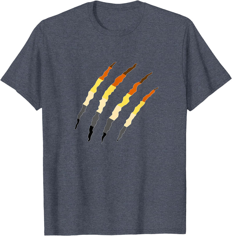 Gay Bear Pride T-Shirts LGBT Gay Bear Pride Shirt For Men - Bear Paw Scratch Cub T-Shirt - Heather Blue