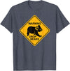 Australia Retro Koala Co. Koala Bear Warning Sign - Drop Bears Funny Koalas Australia T-Shirt - Heather Blue