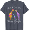 Cartba Giraffe Co. Giraffe Lover Cute T-Shirt - Heather Blue