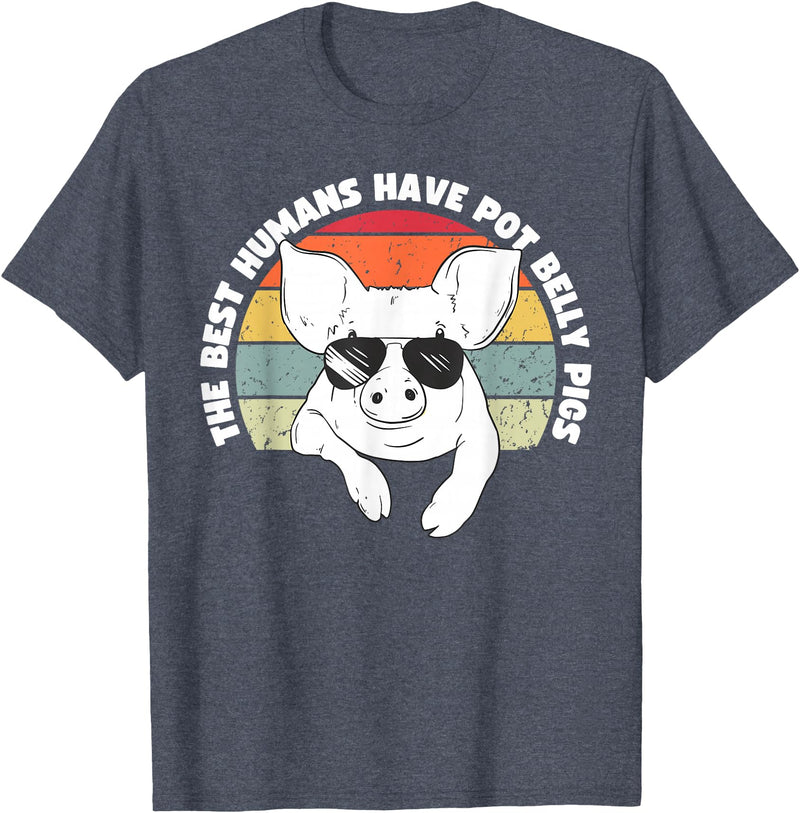 Pot Belly Pig by AKH Pot Belly Pig, The Best Humans Have Pot Belly Pigs T-Shirt - Heather Blue