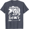 Women Floral Mama Bear TShirt Mama Bear Mom Women Floral Mama Bear Mom Bear Mommy Bear Floral Mama Bear T-Shirt - Heather Blue