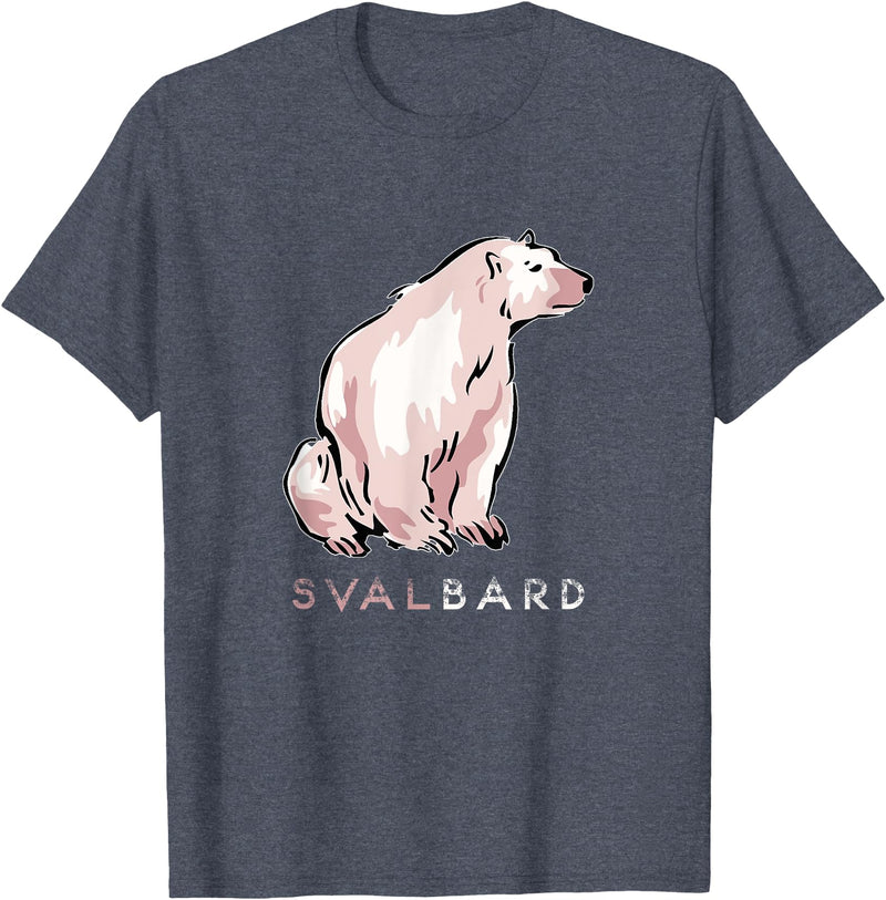 Camelot71 Svalbard The Polar Bear Arctic Circle Norway T-Shirt - Heather Blue