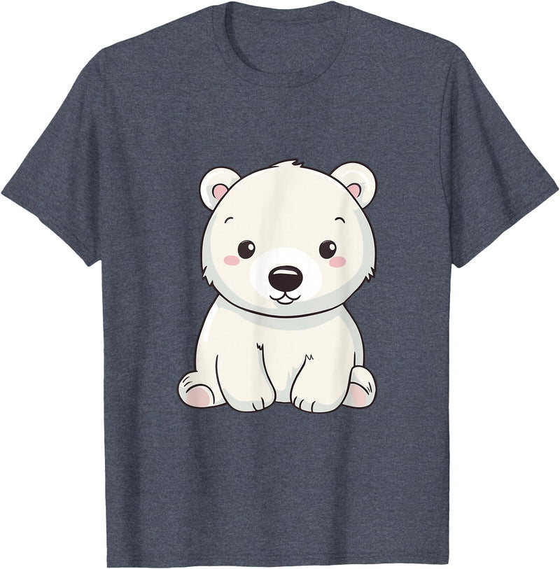 Polar Bears Shirts Cute Kawaii Polar Bears Lovers Gifts, White Bears T-Shirt - Heather Blue
