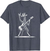 Funny Guitar Giraffe Lovers Costume for Guitarist Rock n Roll Giraffe Playing Guitar Funny Mens Womens Giraffe T-Shirt - Heather Blue