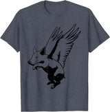 Flying Pig Funny Animals Flying Pig with Wings Fly Pig Lovers T-Shirt - Heather Blue
