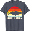 BoredKoalas Fish Fishing Shirts Fisherman Gifts Small Fish Retro Bass Fishing Family Matching Son Boys Gift T-Shirt - Heather Blue