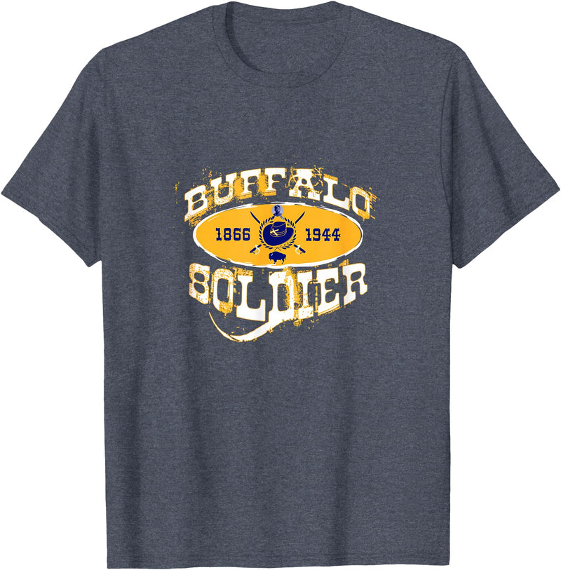 Historically Tee Buffalo Soldier T-Shirt - Heather Blue
