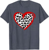 Cow Pattern Clothing for Cow Lover Heart Cow Print T-Shirt - Heather Blue