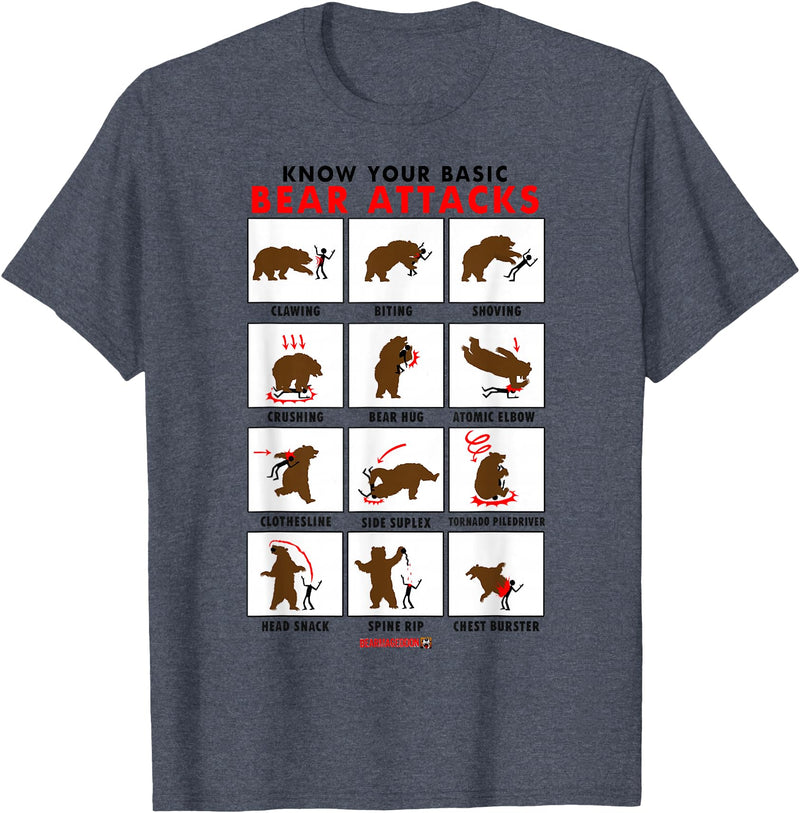 Bearmageddon Basic Bear Attacks Shirt T-Shirt - Heather Blue
