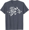 Wilder Löwe und Wolf von FT Designs Wild Lion and Wolf T-Shirt - Heather Blue