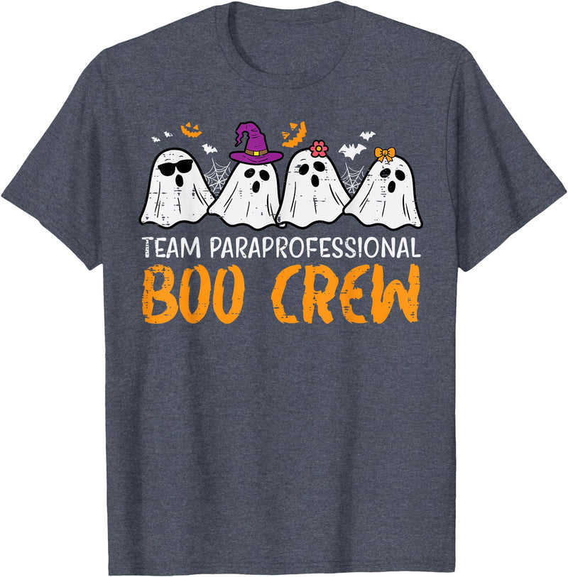 Halloween Shirts For Women Men Kids Boys Girls Halloween Team Paraprofessional Boo Crew para Costume Women T-Shirt - Heather