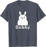 Gubby Rabbit Anime Funny Character Cute Grumpy Bunny T-Shirt in Heather Blue