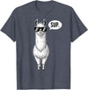 Funny Llama lover Co Alpaca Llama with Sunglasses Sup T-Shirt - Heather Blue
