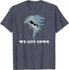 Tornado Chaser Tees We Got Cows Tornado Chaser T-Shirt - Heather Blue