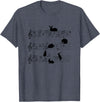 Cute Bunny Rabbit Playing Music Notes Musician T-Shirt in Heather Blue
