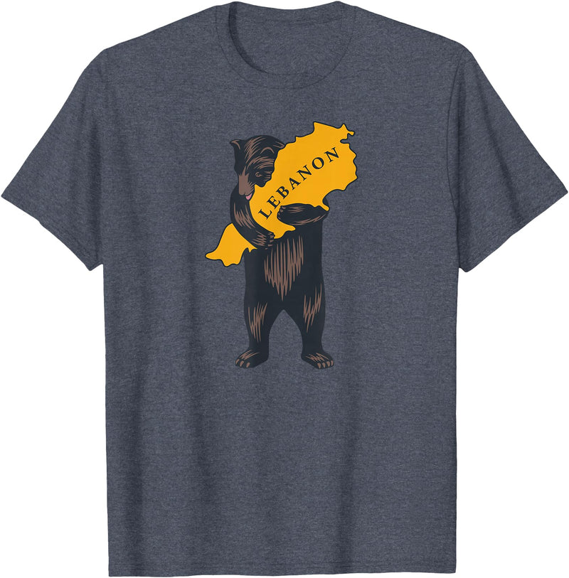 From California with Love Bear hugging Lebanon (based on California design) T-Shirt - Heather Blue