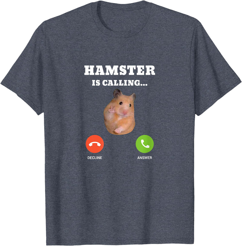 Hamster Meme is Calling T-Shirt - Heather Blue