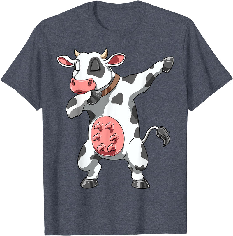 DabbingTastic Dabbing Cow Dab Cow Dancing Cow Farm Birthday Party T-Shirt - Heather Blue