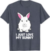 I Just Love My Bunny Cute Bunny Rabbit Pet T-Shirt in Heather Blue
