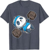 BCC Funny Panda Shirts & Panda Bear Gifts Panda Bear Gym Workout Training Bench Press Weight Lifting T-Shirt - Heather Blue