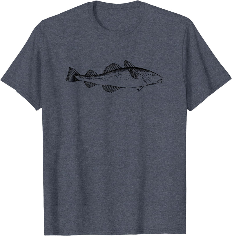 Fishing Cod Fish Cod Fish Graphic Fisherman T-Shirt - Heather Blue
