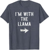 Im With The Llama Halloween Costume I’m with The Llama Funny Halloween Couple Costume T-Shirt - Heather Blue