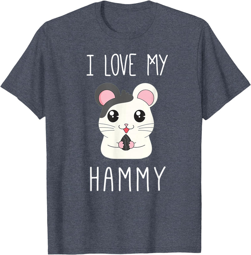 I Love My Hammy T Shirt for Hamster Lovers T-Shirt - Heather Blue