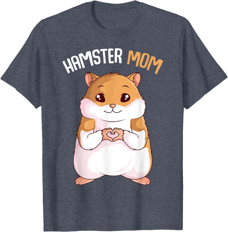 Women's Hamster Mom Hammy Girls T-Shirt - Heather Blue