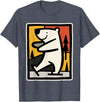 Utschki Bratschki Ice Bear Ice Skating Cartoon Graphic T-Shirt - Heather Blue
