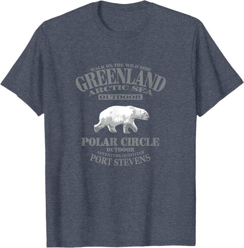 Port Stevens P.S.75 Design Greenland Polar Bear T-Shirt - Heather Blue