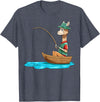 SubliminalFantasy Co. Llama Fishing Llama Fisherman Boat Fishing Lovers T-Shirt - Heather Blue