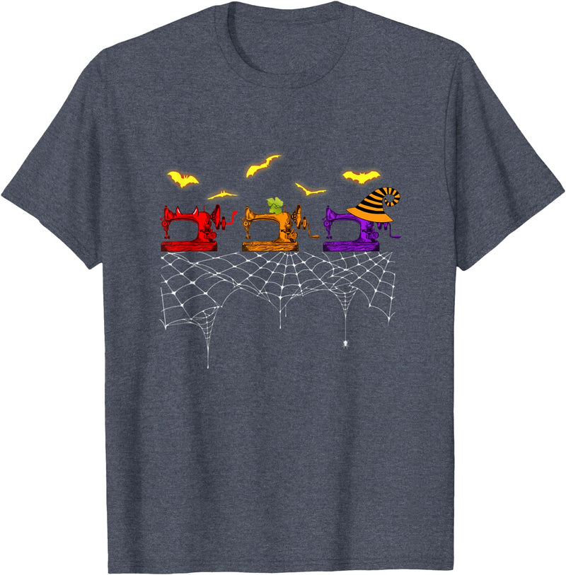 Quilter Scary Halloween Costume Sewing Machine T-Shirt - Heather Blue