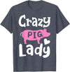 Pig Farm Store Co. Pig Crazy Pig Lady T-Shirt - Heather Blue