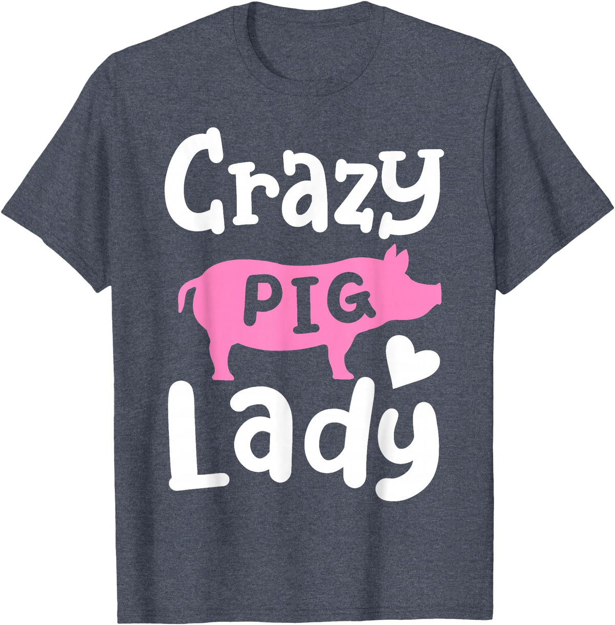 Pig Farm Store Co. Pig Crazy Pig Lady T-Shirt - Heather Blue