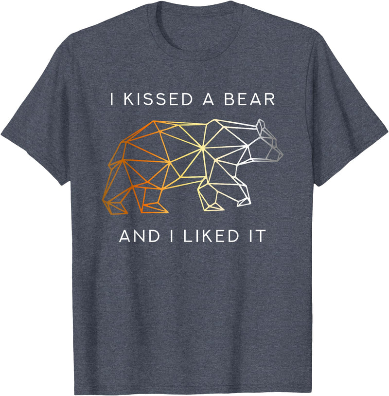 Schwule Bären & Bear Pride I Kissed a Bear an I liked it Gay Bear CSD T-Shirt - Heather Blue