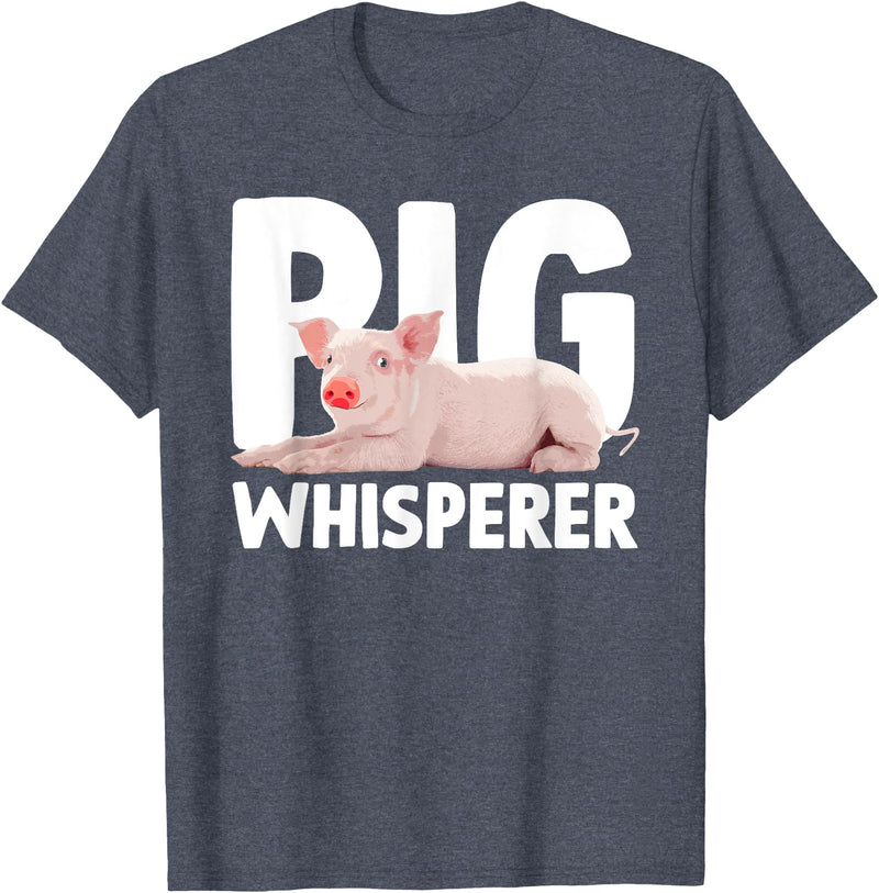 Pig Gift Pig Lover Stuff & Pig Novelty Accessories Cute Pig Whisperer Design For Men Women Farmer Pig Lovers T-Shirt - Heather Blue