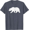 CALIFORNIA REPUBLIC GRIZZLY BEAR APPAREL California Grizzly Bear State Flag CALI Republic Silhouette T-Shirt - Heather Blue