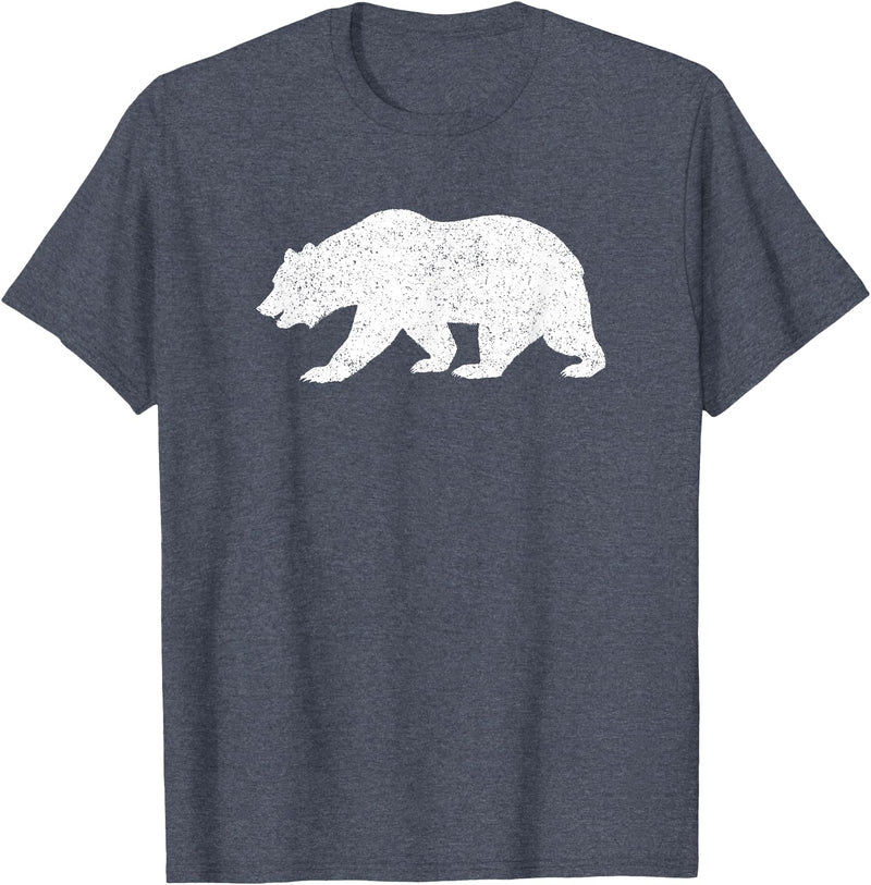 CALIFORNIA REPUBLIC GRIZZLY BEAR APPAREL California Grizzly Bear State Flag CALI Republic Silhouette T-Shirt - Heather Blue