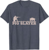 Hog Hunting Accessories For Men Funny Pig Slayer Funny Pig Hunting Hog Hunting T-Shirt - Heather Blue