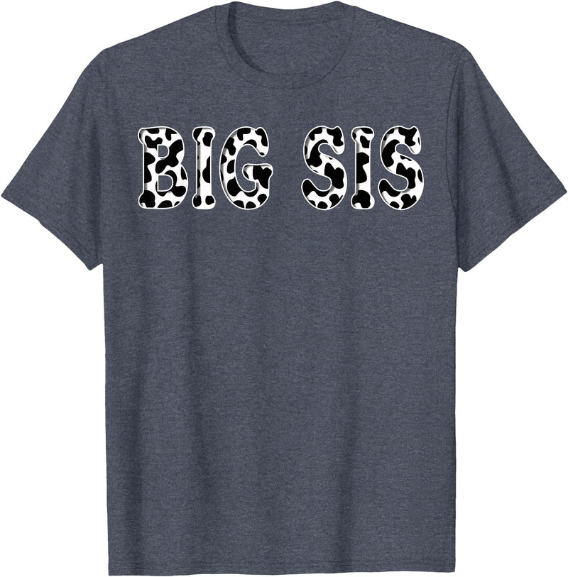 Cow Pattern Print Family Matching Birthday Apparel Cow Big Sis Birthday Family Matching Girl Boy Farm Birthday T-Shirt -