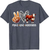 Cute Hereford Cattle Hereford Cow Boy Peace Love Hereford Cow Lover Hereford Cow Girl T-Shirt - Heather Blue