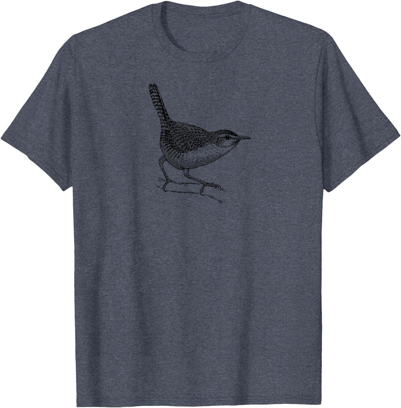 Birding Ornithologist Birds Wren Bird T-Shirt - Heather Blue