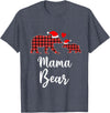 Cute Xmas Gifts Tartan Bear Cub Matching Costumes Mama Bear Buffalo Red Plaid Christmas Pajama Family Outfits T-Shirt -