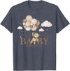 Cute Bearly Wait Baby Shower Bear Matching Family Abuelo We Can Bearly Wait Baby Shower Bear Family Matching T-Shirt - Heather Blue