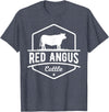 Funny Farmer Gift for Red Angus Cattle Cow Farmer - Red Angus Cattle T-Shirt - Heather Blue