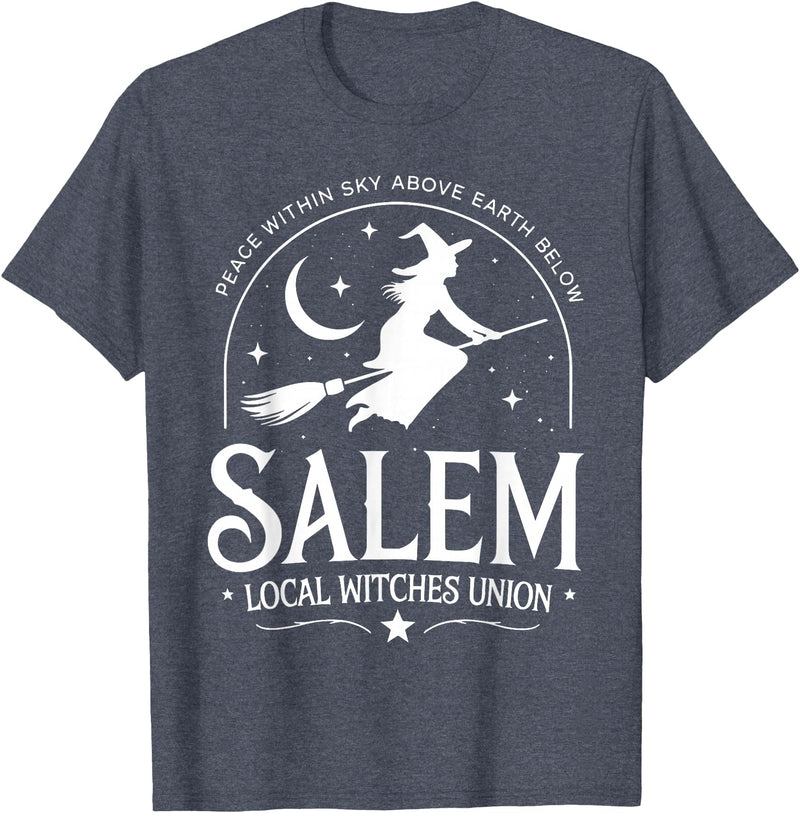 Salem Witch Halloween Apparel Salem Local Witches Union 1692 Witch Halloween Costume T-Shirt - Heather Blue