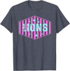 Striped Tie Dye Lion Girls Lunch Lady Librarian Lions Mascot Back to School Spirit Sport Women Teachers T-Shirt - Heather Blue